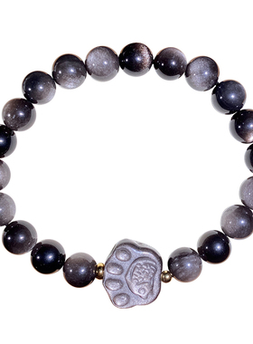 天然银曜石猫爪手链女鱼抓住机遇