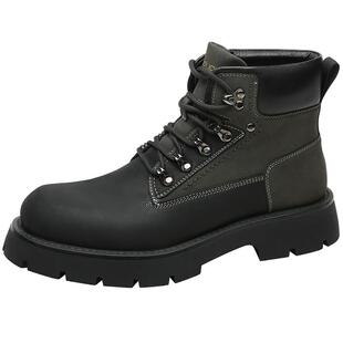 金利来官方男鞋冬季真皮马丁靴靴男士高帮厚底棉靴户外皮鞋靴子