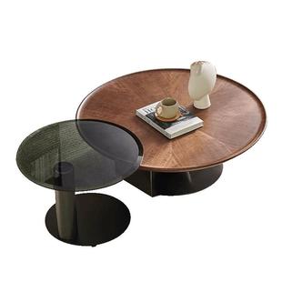 意式极简圆形创意茶几边几组合现代简约客厅家用小户型轻奢高级感