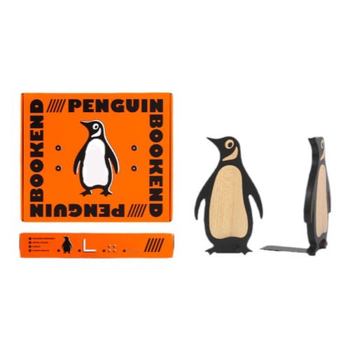 企鹅兰登书立 实木书档 精致书房书柜办公室好物摆件 桌面收纳书本立架放书隔板办公室可用