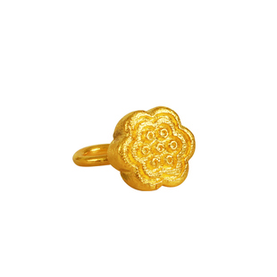 老克勒足金999两世欢黄金莲蓬小吊坠diy纯金挂件手链手镯配珠配饰