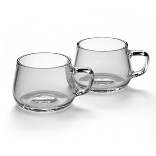 茶皇子玻璃茶杯带把手品茗杯透明耐热小杯子家用功夫喝茶具办公室