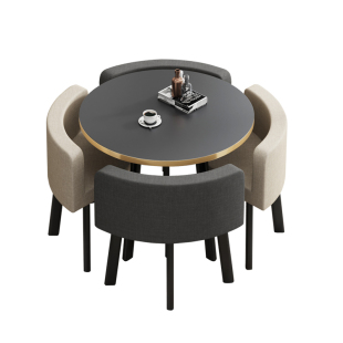 洽谈桌椅组合套装休闲接待圆形会客桌休息区奶茶甜品店餐桌椅