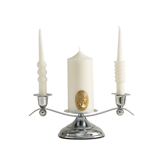 北欧轻奢银色烛台金属蜡烛托台样板房客厅软装摆件简约高级感装饰