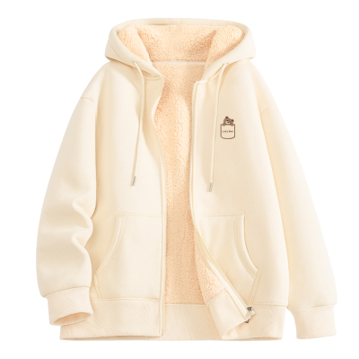 都市丽人加绒卫衣外套女秋冬季