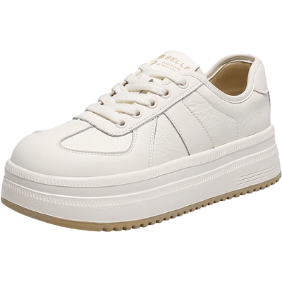 小白鞋厚底百丽板鞋圆头休闲新增