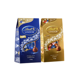 【自营】Lindt瑞士莲软心精选巧克力制品276g年货分享零食