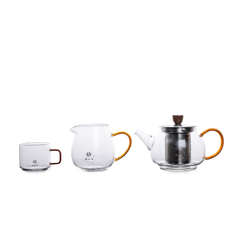 鑫凤祥中式玻璃茶壶实木茶具套装便携茶盘功夫茶具轻奢风