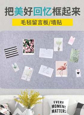 彩色毛毡留言板幼儿园照片墙展示免贴胶打孔背板公告自带装饰