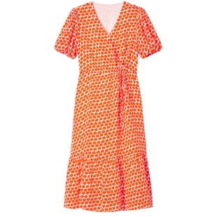 【真丝】诗篇专选100%桑蚕丝双绉印花V领法式茶歇裙连衣裙秋