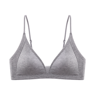 法式内衣女无痕轻薄款细肩带小胸舒适不空杯性感深V三角杯文胸罩