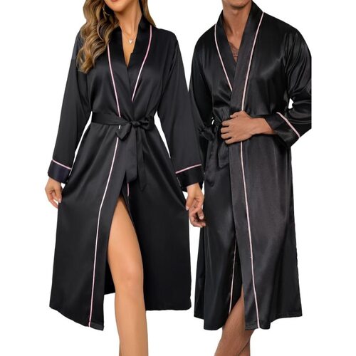 N 23671 Long Silk Robe Women's Fashion Homewear 长款冰丝睡袍