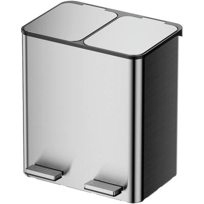 垃圾分类回收干湿分离双桶脚踏