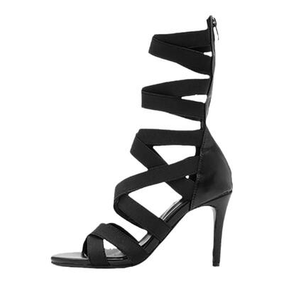 罗马绑带高跟鞋爵士舞细跟露趾