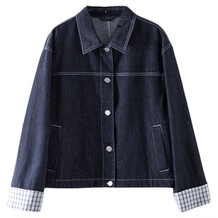丹宁蓝牛仔外套女春秋女款爆款2026新款女士休闲复古短款夹克上衣