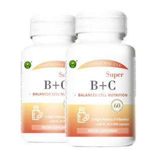 信心康乐超维B+C女性复合维生素b族维生素e胆碱生物素2瓶装