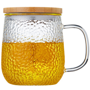 玻璃杯带把手茶水分离耐高温家用透明新款带盖喝茶办公室泡茶杯子