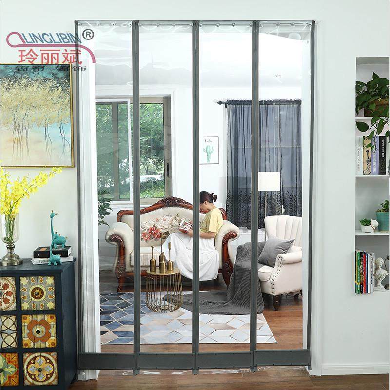 磁吸门帘空调挡风透明PVC塑料软玻璃隔断磁性自吸磁铁皮帘子保暖
