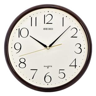 SEIKO日本精工挂钟大理石花纹边框客厅卧室装饰创意家用石英钟