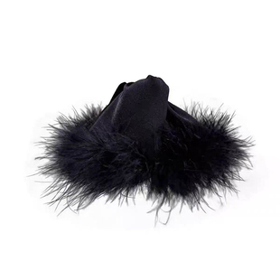 黑天鹅~纯欲黑色羽毛三角抓夹高级感秋冬新款发量多鲨鱼夹头饰