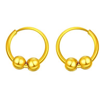 赛菲尔时尚转运珠纯金送礼耳圈