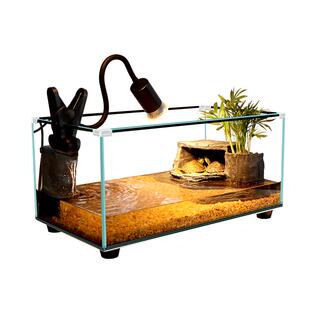 超白玻璃桌面乌龟缸家用客厅水陆缸饲养箱养乌龟专用小别墅带晒台