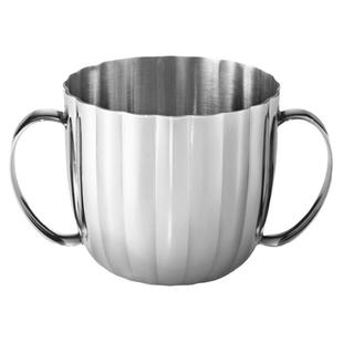 丹麦Georg Jensen乔治杰生儿童餐具套装碗深盘水杯子不锈钢两件套