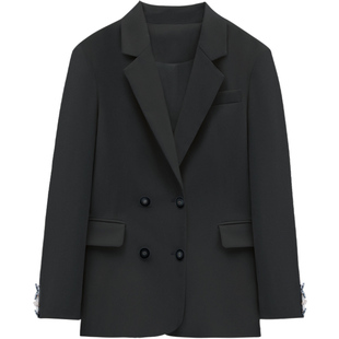 图曼朵黑色西装学院风套装女大学生通勤面试正装西服裤子两件套装