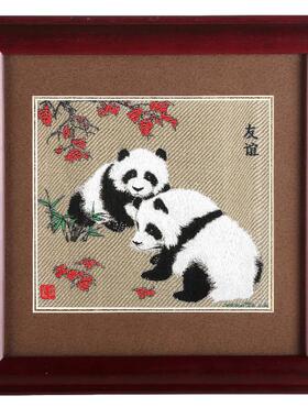 蜀锦熊猫相框摆件四川特色