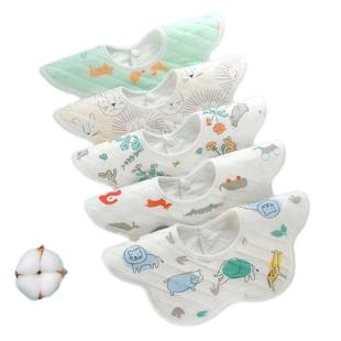 婴儿防水口水巾360度旋转宝宝纯棉纱布围嘴新生儿口水兜四季款