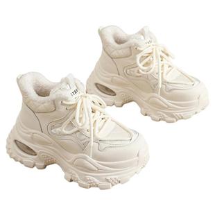 星期六小个子厚底老爹鞋女2025冬季新款加绒保暖轻便百搭运动鞋