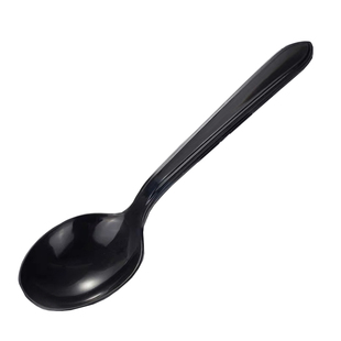 加厚独立包装高档西餐厅黑勺子刀叉冰激凌勺拌饭长调羹100只包邮
