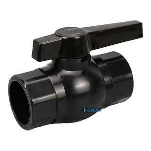 黑色PVC球阀UPVC简单球阀塑料纯黑色水管粘接插口手动阀门水开关