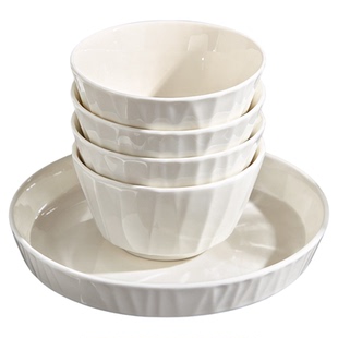 白色陶瓷吃饭碗家用2026新款高颜值好看的吃饭专用碗5英寸米饭碗