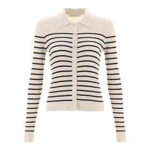 【明星同款】wana try通勤简约条纹针织衫可机洗修身显瘦开衫女