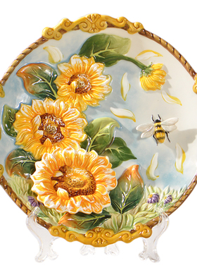 方亚陶瓷田园太阳花装饰品礼品