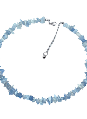 原创手作水乡船曲海蓝宝石项链