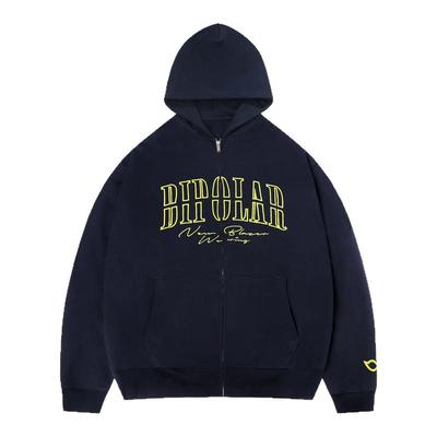 BIPOLAR硅胶立体绣拉链卫衣