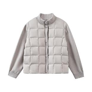 哈齿童装冬季儿童羽绒服针织拼接外套男童女童保暖上衣校服内搭