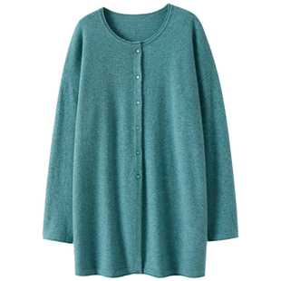 气质到失语~中长款圆领100%纯山羊绒开衫女毛衣针织外套秋冬新款