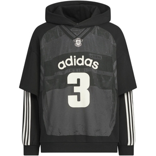 优购adidas阿迪达斯三叶草男子运动假两件连帽套头衫卫衣KC2607