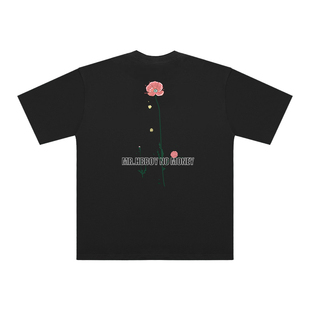 MEDM MRHB涂约大码重磅280克纯棉短袖2024新款男美式潮牌玫瑰印花