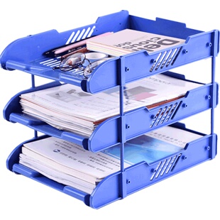 多层文件架a4办公用品大全办公室桌面文件收纳架子置物架创意横向神器文件盘文件篮可拆卸桌上三栏文件夹整理