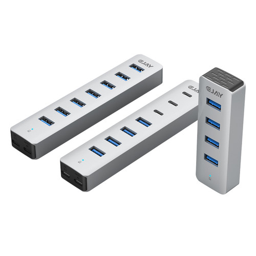 USB3.0铝合金桌面扩展坞HUB设备集线器带5V3A独立供电线分离