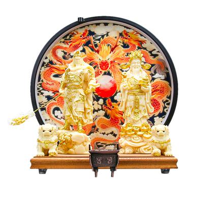 文武财神招财摆件武财神关公文财神比干家用供奉客厅玄关门店摆放