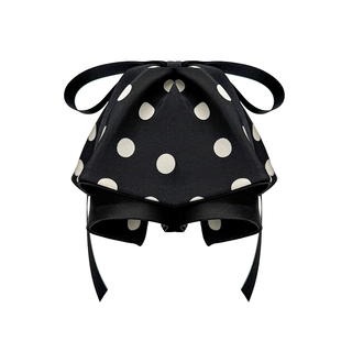 韩版时尚波点缎面蝴蝶结裙摆发夹百搭束发优雅气质抓夹半扎发发饰