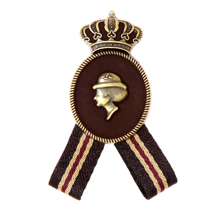 欧美复古王冠美人头胸针徽章气质时尚女皇胸花别针西装毛衣配饰品