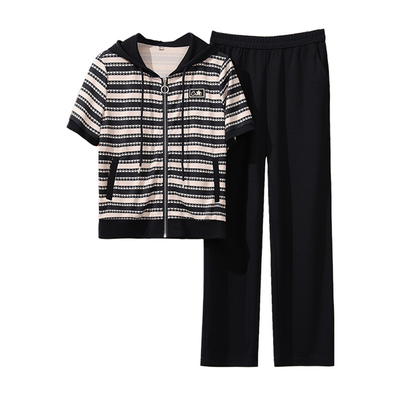 朵莹新款妈妈夏装运动服套装中年