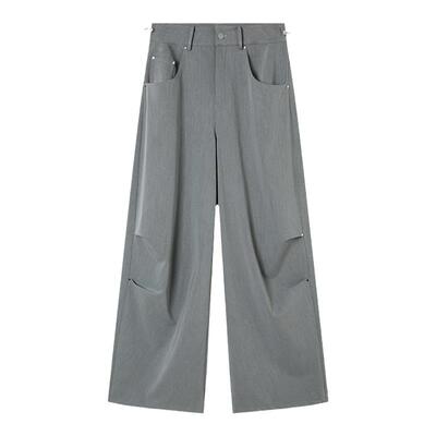 春夏新款压褶设计西装阔腿裤