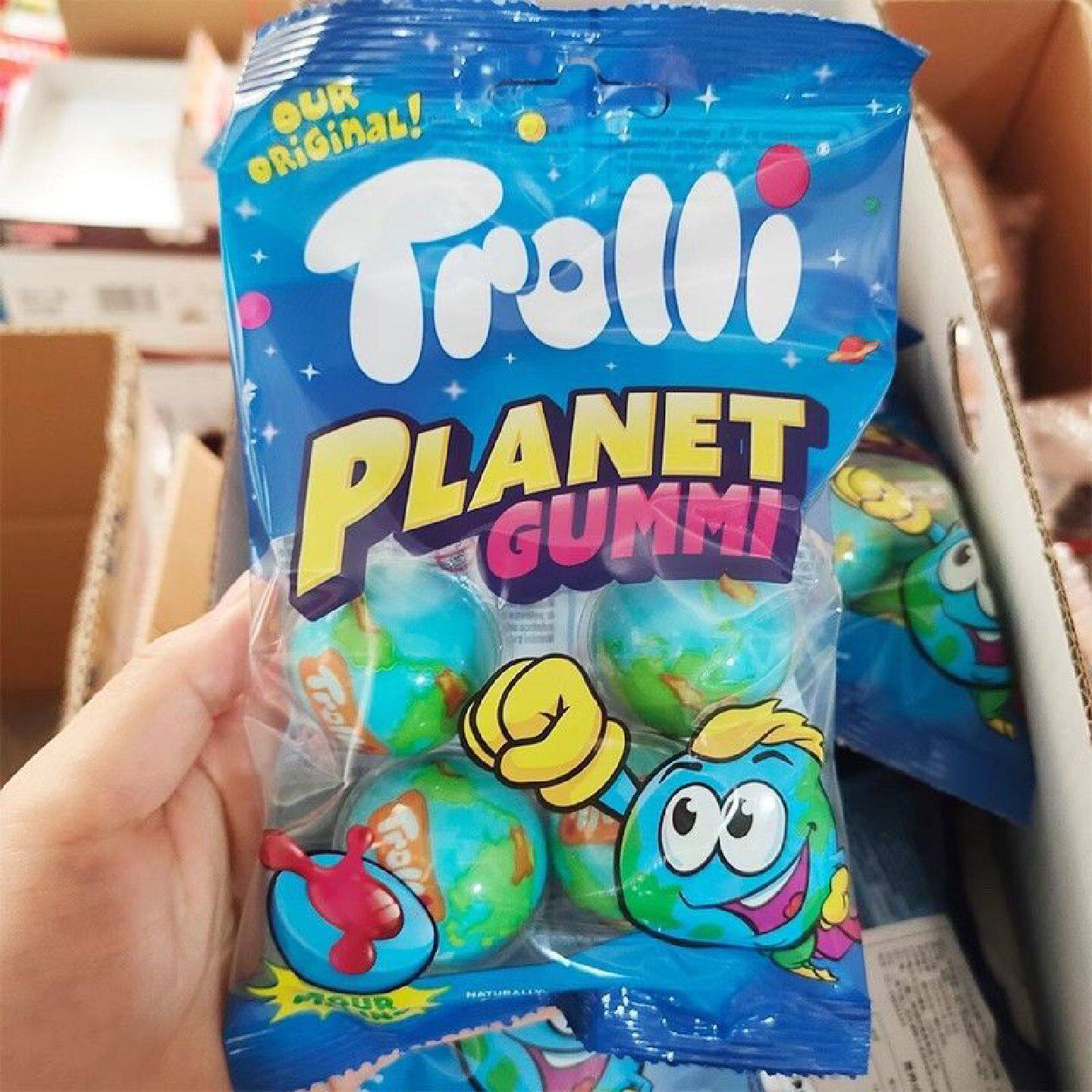 德国原装口力Trolli西瓜水果球形流心软糖儿童进口零食果汁糖果